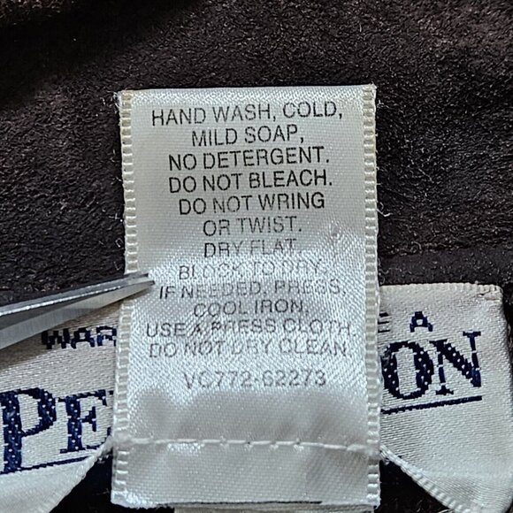 Pendleton Brown Suede Wool Jacket Womens L Tall Leather Full Zip Pockets Cottage - Picture 9 of 15